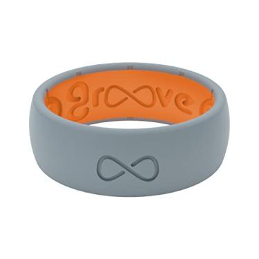 Imagem de Anel de silicone sólido da Groove Life – Anéis de casamento de borracha respirável para homens, cobertura vitalícia, design exclusivo, anel de ajuste confortável, 8, Silicone, Sem pedras preciosas,