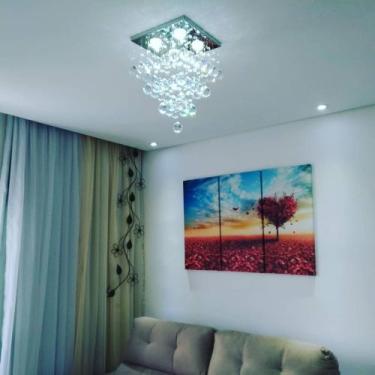 Imagem de Lustre para sala de cristal legítimo k9,base 30x30 cm Até 90 cm altura
