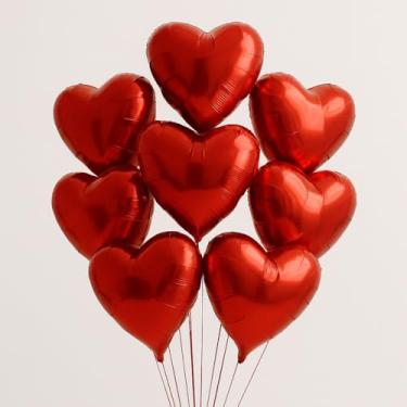 Imagem de Balão Coração Vermelho Metalizado - Para Dia dos Namorados, Pedidos de Casamento e Decorações Românticas(20 Unidades)