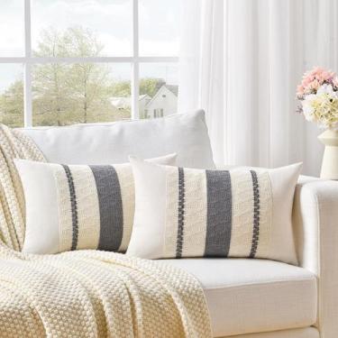 Imagem de Capa de travesseiro Fancy Homi, conjunto de 2 algodão cinza neutro de 