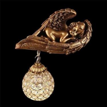 Imagem de Luminária de parede contemporânea em forma de anjo, com LED, estilo americano criativo, ideal para sala de estar, quarto, escritório, casa de campo, hotel, quarto infantil, café, restaurante