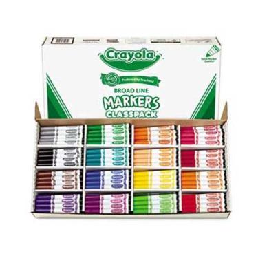 Imagem de Crayola marcadores de mochila não laváveis, ponto amplo, 16 cores sortidas, 256/caixa