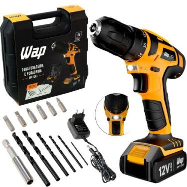 Imagem de Furadeira Parafusadeira 3/8" a bateria 12V com kit de brocas e bits - 