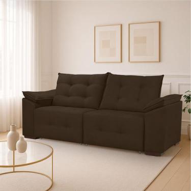 Imagem de Sofá Rayssa Reclinável Confortável Reforçado Veludo Premium - Los Herm