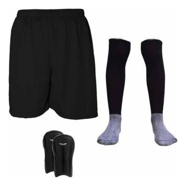 Imagem de Caneleira Infantil + Meião Infantil + Short Calçã Vermelho 1