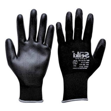 Imagem de 10 Pares De Luva Multitato Tricotada Com Pu Mecânico - Preta