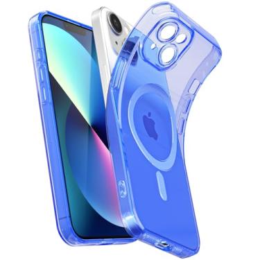 Imagem de Svanove Capa magnética transparente para iPhone 13, compatível com Magsafe Slim Thin Transparente Mag Safe Case para mulheres, meninas, fofa, brilhante, fluorescente, macio, silicone com capa para