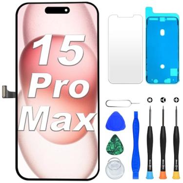 Imagem de DIGI4U Substituição de tela LCD para iPhone 15 Pro Max, tela de 6,7 polegadas [Toque 3D] [pequeno notch] Tela para iPhone 15 Pro Max Display Digitalizador, com ferramentas de reparo para iPhone 15 Pro