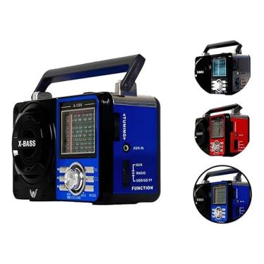 Imagem de Radio Retro Bluetooth 5.0 Portátil Am Fm Usb Cartão Sd Cor Marrom Madeira Vianova (Azul)