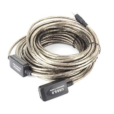 Imagem de Cabo de Extensão USB Preto 15M Cabo Extensor Amplificador de Sinal 480 Mbps de Alta Velocidade para Home Office