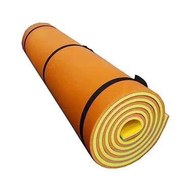 Imagem de Zxpjkyu Colchão Flutuante para Piscina, Colchão Flutuante de 2 Camadas, Colchão Dobrável Confortável, Espreguiçadeira Flutuante para Piscina, Festa Na Praia, Laranja amarelo