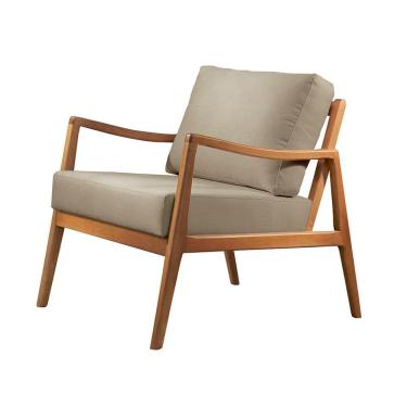 Imagem de Poltrona Giulia Luxo Madeira Maciça Castellar Móbile Corino Off White Corino Off White