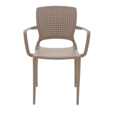 Imagem de Cadeira Tramontina Safira Summa Em Fibra Camurça Com Braços