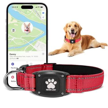 Imagem de Myiwb Coleira GPS para cães rastreador 2 em 1, coleira refletiva à prova d'água, somente iOS, sem taxas mensais, alcance ilimitado, ideal para rastreamento de cães, para cães pequenos, médios e