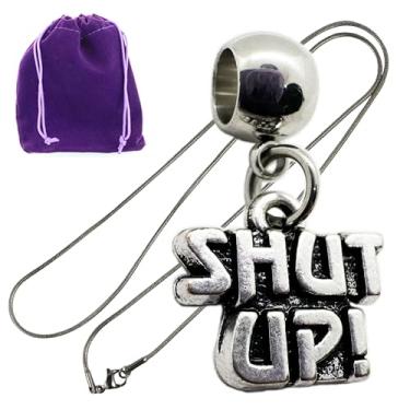 Imagem de Colar Shut Up - Shut Up Rude Pingente Sofisticado Zip It, Corrente de Cobra de Aço Inoxidável com Berloque de Calar, Pingente Decorativo de Liga de Metal - Perfeito para Personalidades Expressivas,