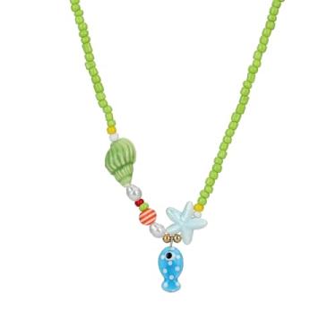 Imagem de Colar de estrela do mar, boêmio, praia, havaiano, colorido, verão, praia, costa, gargantilha para mulheres e homens, 29.5in, cerâmica, Sem Pedra Preciosa