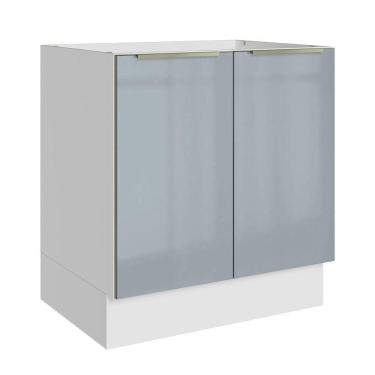 Imagem de Balcão Madesa 70 Cm 2 Portas - Sem Tampo Branco/Cinza