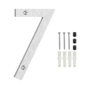 Imagem de PATIKIL Números de casa de 15 cm para o exterior, número 7 ABS textura de plástico flutuante número de casa moderna caixa de correio números de porta com kit de unhas para rua residencial ao ar livre
