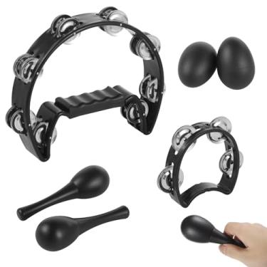 Imagem de Conjunto de percussão de pandeiro com coqueteleiras e maracas, 6 peças para brincadeiras em grupo, adultos e jovens, instrumentos portáteis para aulas e eventos