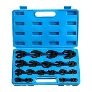 Imagem de Ysyqkn Jogo de Chaves de Catraca de Boca Aberta com 19 Peças (8 a 24 Mm) para Encaixes de 3/8" E 1/2", com Estojo de Armazenamento.