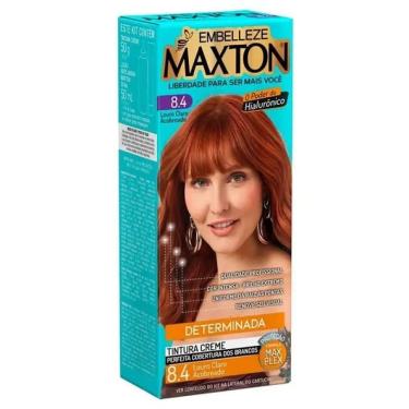 Imagem de Tintura Creme Cobertura de Brancos 50g Maxton 8.4 Louro Claro Acobreado MaxPlex