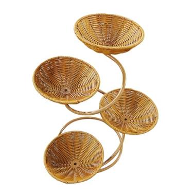 Imagem de Ioensy Cesto organizador de para frutas, legumes e doces, ideal para camping e atividades ao ar livre. Possui 4 níveis de armazenamento é feito de