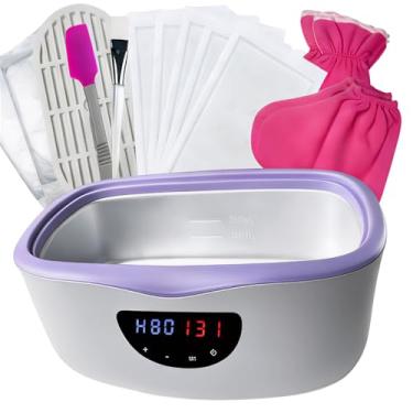 Imagem de KmaxShip Máquina de cera de parafina para mãos e pés - Aquecedor de cera de tratamento de parafina de grande capacidade de 5000 ml com refis de 1,7 kg, kit hidratante de 213 peças, máquina de cera de