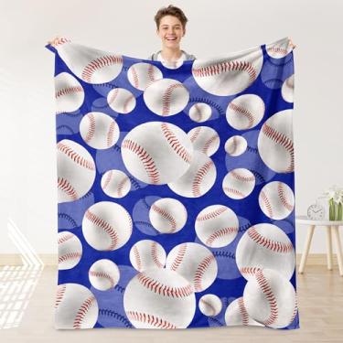 Imagem de Cobertor de beisebol para meninos, presentes de beisebol para meninos, cobertor ultramacio para decoração de quarto de sofá-cama 101,6 cm x 127 cm