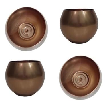 Imagem de Cachepot Aluminio Bronze Anodizado Esferico Decorativo Mesa