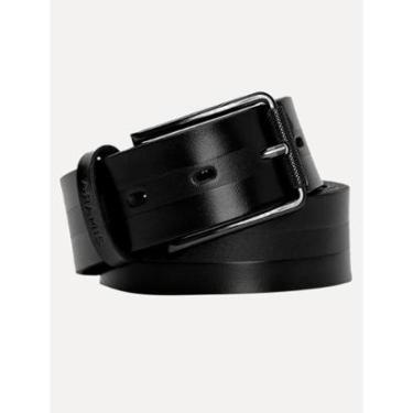 Imagem de Cinto Aramis Masculino Basico Couro Pinstripe Preto-Masculino