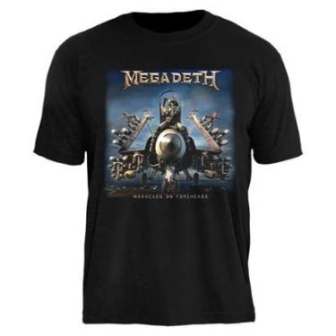 Imagem de Camiseta de Banda Megadeth Stamp em Algodão Manga Curta Gola Redonda-Unissex