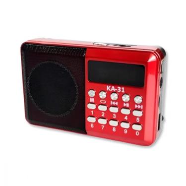 Imagem de Rádio Retrô Portátil FM Bluetooth – 3W, 800mAh, USB, Cartão de Memória, Aux P2, Display LED, Antena Interna, Recarregável e Som Nítido para Casa, Trabalho ou Viagens