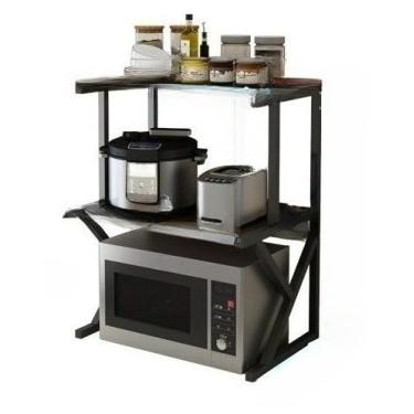 Imagem de Suporte Para Micro-Ondas – Prateleira Para Temperos E Prateleira De Cozinha(Camada dupla)