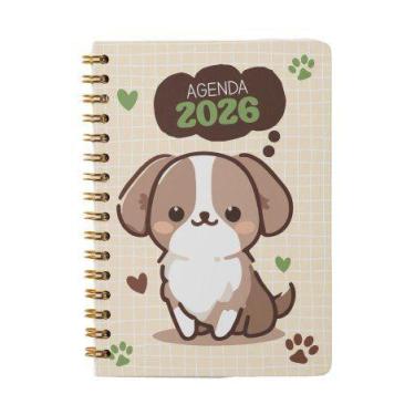 Imagem de Agenda Infantil Espiral Cachorros Com Glitter 2026 168 Folhas - Rio Ma