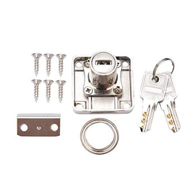 Imagem de Trava de gaveta de liga de zinco, segurança para casa e escritório, fácil instalação, tecnologia reutilizável e antirroubo, para escritório doméstico com trava não reutilizável com (138-22)