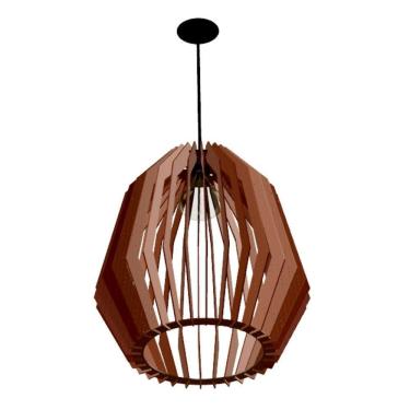 Imagem de Luminária Teto Tipo Pendente Amazonas Mdf Completa - Cor:marrom