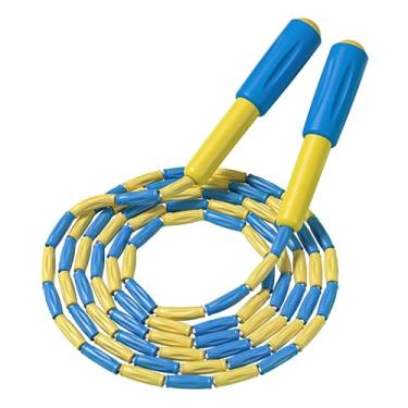 Imagem de ACEONE Corda de pular com contas, corda de pular segmentada para crianças, corda de pular ajustável sem emaranhados para meninos e meninas, fitness ao ar livre (azul)