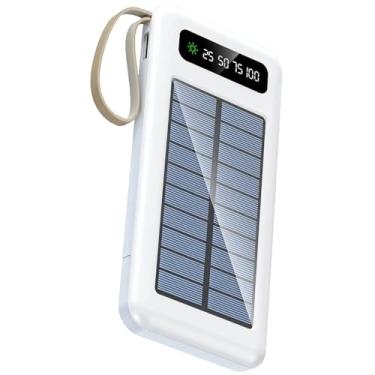 Imagem de LUMINFLY Banco de energia solar externo de 50.000 Mah, grande capacidade com várias portas USB, indicador LED e lanterna embutida, certificado Fcc Ce