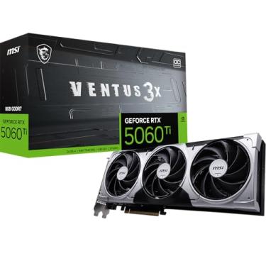 Imagem de MSI Placa gráfica Gaming RTX 5060 Ti 8G Ventus 3X OC (8GB GDDR7,128-bit, desempenho extremo: 2602 MHz, DisplayPort x3 2.1a, HDMI 2.1b, NVIDIA Blackwell Architecture)