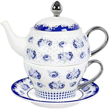 Imagem de uhyOHF Xícara de café, conjunto de xícaras de bule de chá de porcelana branca, xícara de casal criativa para casa, escritório, café da manhã, xícara de leite (