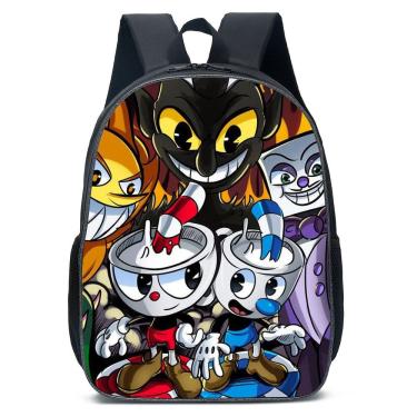 Imagem de Mochila Cupsheads, mochila escolar infantil, impressão 3D, 30x15x40cm