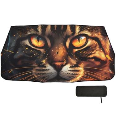 Imagem de Kigai Olhos engraçados de carro para-brisa de carro guarda-sol guarda-chuva dobrável para-sol para carro para-brisa ajuste sedan SUV caminhonete na maioria dos veículos persianas de janela de carro