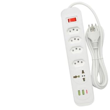 Imagem de Régua Extensão Barra 5 Tomadas Filtro De Linha Usb Tipo C