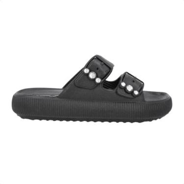 Imagem de Chinelo Feminino Slide Poofy Fivela Usaflex Preto, Preto, 36