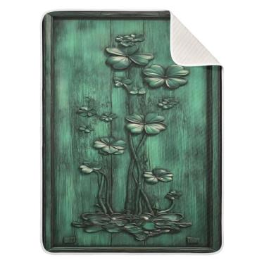 Imagem de xigua Cobertor de bebê de porta com folhas de trevo, cobertor de algodão para bebês, cobertor leve e macio para berço, carrinho de bebê, cobertores de berçário, 76 x 101 cm