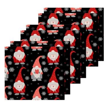 Imagem de Burbuja Pacote com 6 toalhas de algodão Gnomos, toalhas de rosto altamente macias e absorventes para banheiro, mão, cozinha, academia, limpeza, 30 x 30 cm