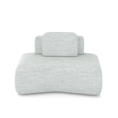 Imagem de Sofá Ilha Sala de Estar Dakota 174cm Modulado Encosto Almofada Solta Linho Cinza G33 - Gran Belo