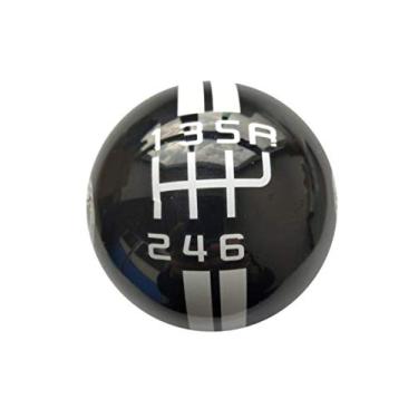 Imagem de Esfera redonda Gear 6 velocidades tipo R S Shifter para Mustang Shelby GT 500 Cobra manual botão de mudança de marchas seletor de guarnição vermelho branco preto (preto, R à direita)