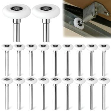 Imagem de Pacote com 20, haste de 10 cm, rolo de porta de garagem de grau de nylon comercial, silencioso/durável e de alta carga, use rolamentos de precisão de vedação dupla 6201ZZ