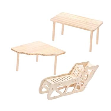 Imagem de Baoblaze Túnel e escada para hamster, plataforma de madeira e decorativa, acessório leve para gaiola de pequenos animais de estimação, como gerbos, 3 Pedaços